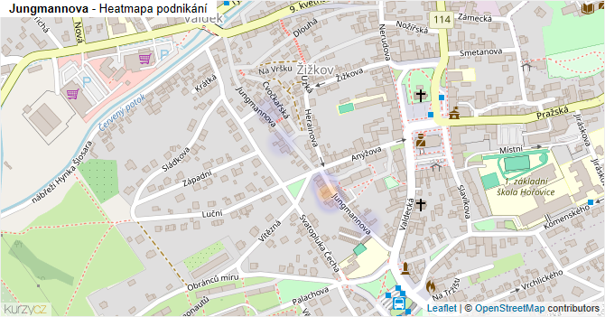 Jungmannova - mapa podnikání