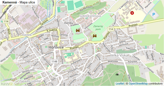 Kamenná - mapa ulice