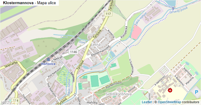 Klostermannova - mapa ulice