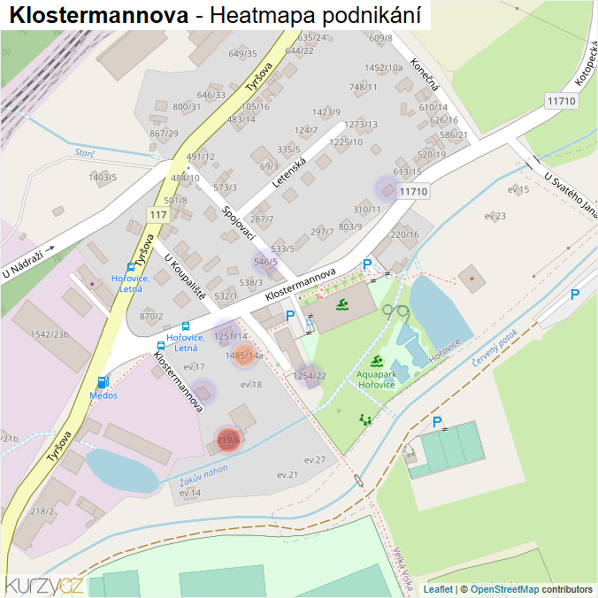 Mapa Klostermannova - Firmy v ulici.