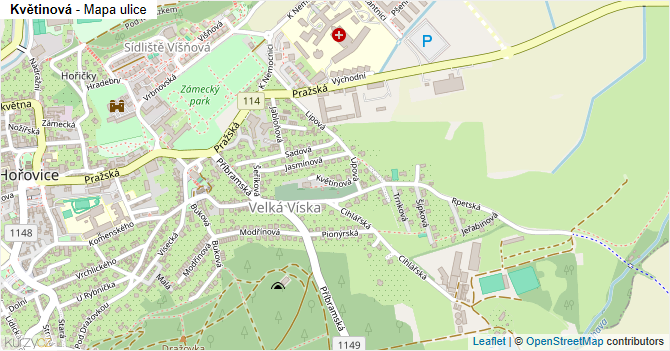 Květinová - mapa ulice