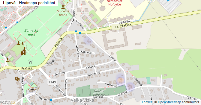 Lipová - mapa podnikání
