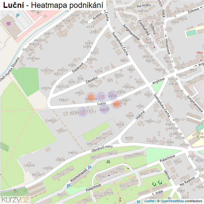 Mapa Luční - Firmy v ulici.