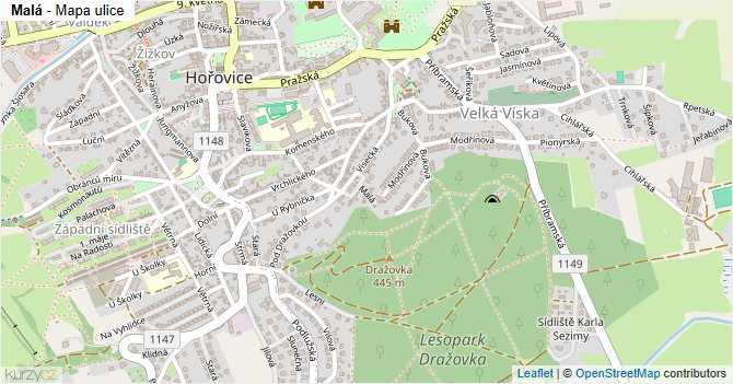 Malá - mapa ulice