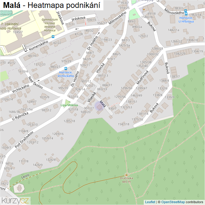 Mapa Malá - Firmy v ulici.