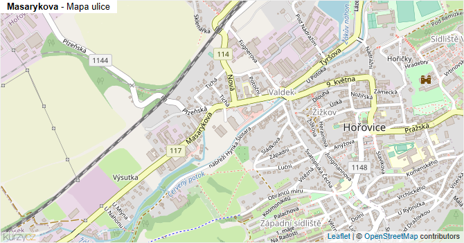 Masarykova - mapa ulice