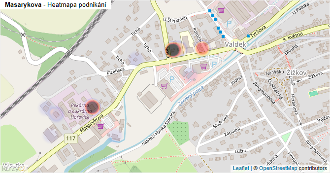 Masarykova - mapa podnikání