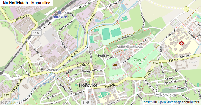 Na Hořičkách - mapa ulice