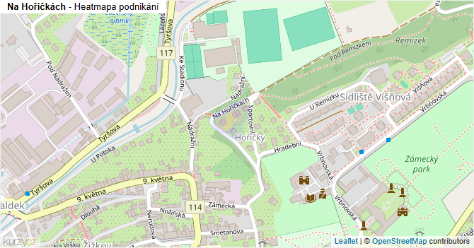 Na Hořičkách - mapa podnikání