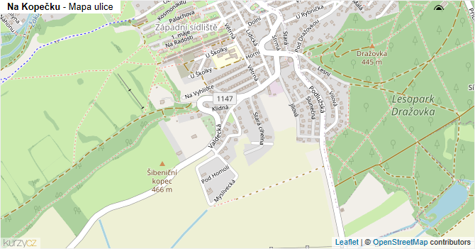 Na Kopečku - mapa ulice