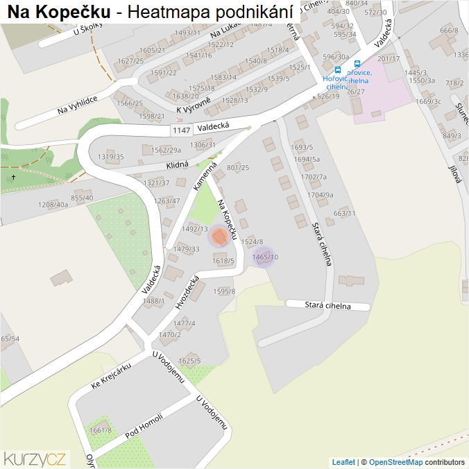 Mapa Na Kopečku - Firmy v ulici.