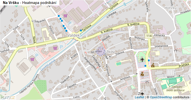 Na Vršku - mapa podnikání