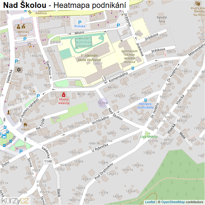 Mapa Nad Školou - Firmy v ulici.