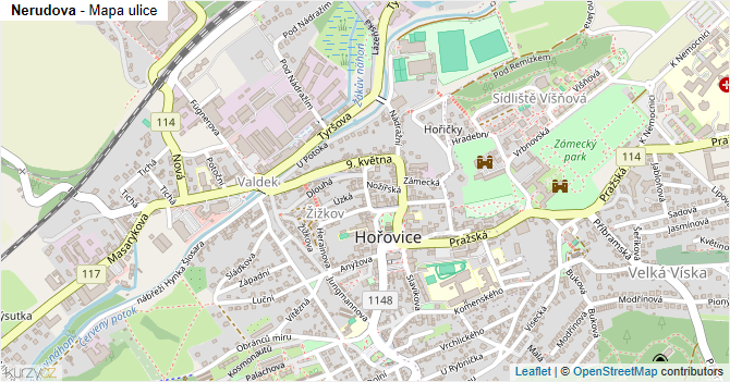 Nerudova - mapa ulice