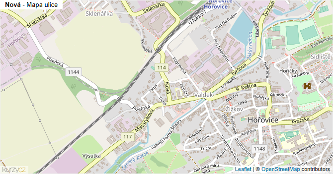 Nová - mapa ulice