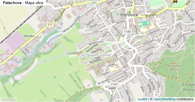 Palachova - mapa ulice