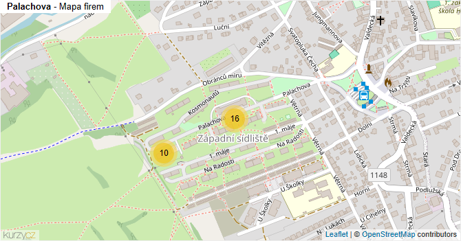 Palachova - mapa firem