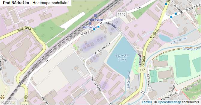 Pod Nádražím - mapa podnikání