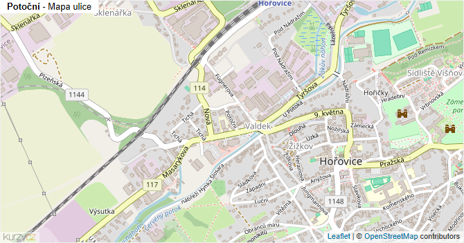 Potoční - mapa ulice