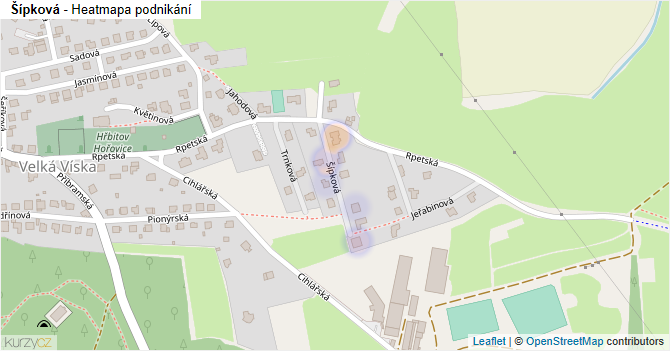Šípková - mapa podnikání