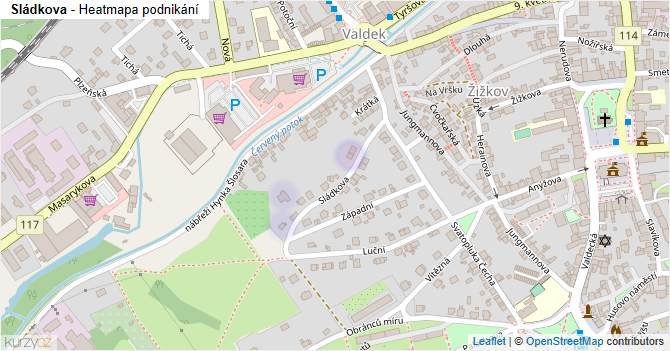 Sládkova - mapa podnikání