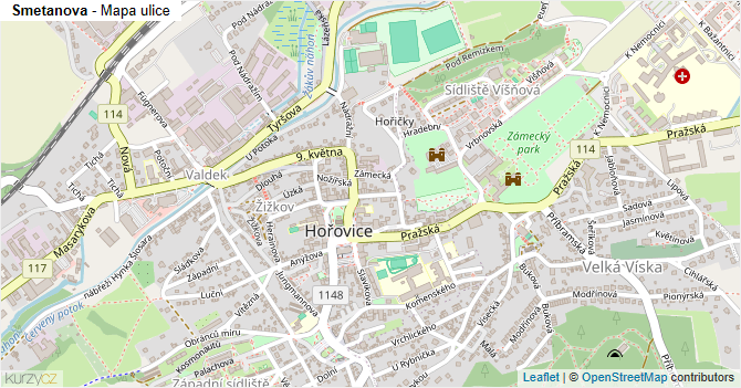 Smetanova - mapa ulice