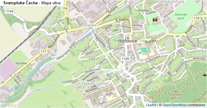 Svatopluka Čecha - mapa ulice
