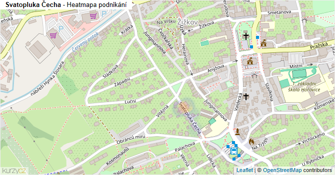 Svatopluka Čecha - mapa podnikání
