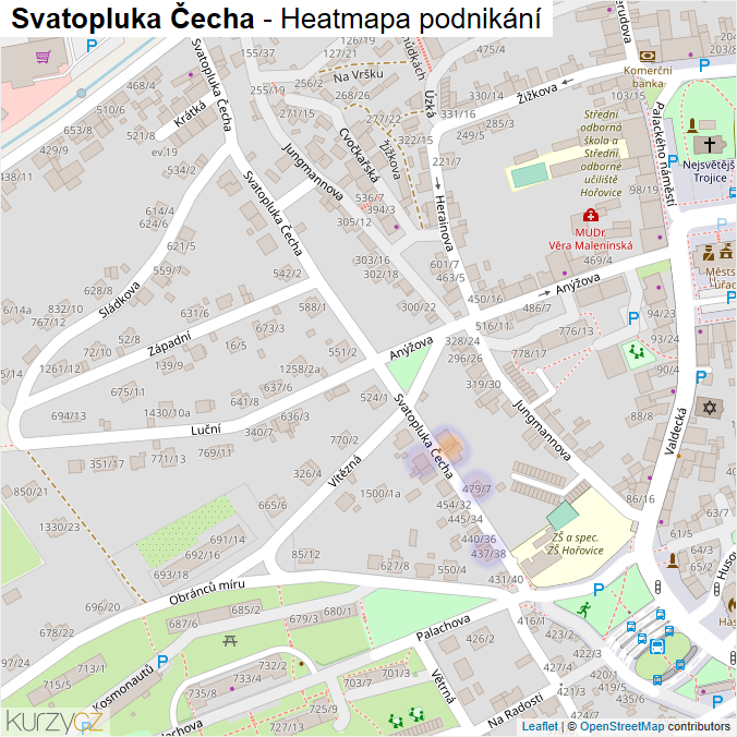 Mapa Svatopluka Čecha - Firmy v ulici.
