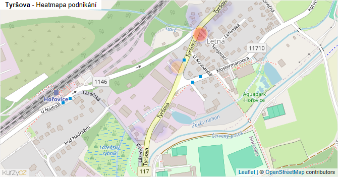 Tyršova - mapa podnikání