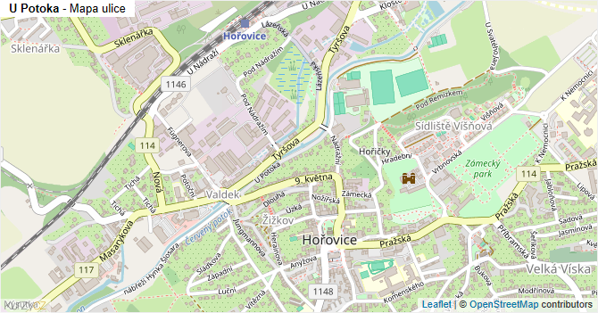 U Potoka - mapa ulice