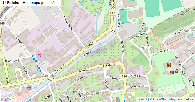 U Potoka - mapa podnikání