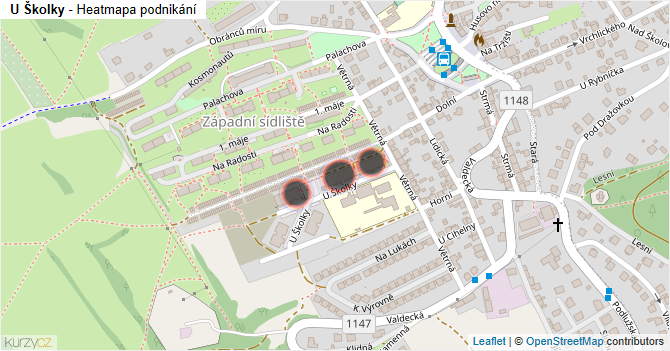 U Školky - mapa podnikání