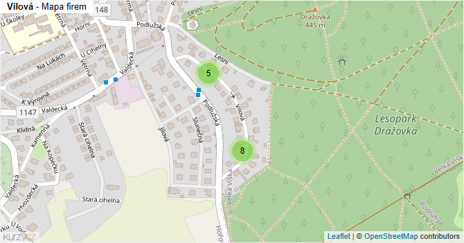 Vilová - mapa firem
