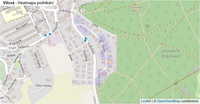 Vilová - mapa podnikání