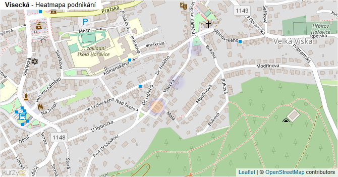 Vísecká - mapa podnikání
