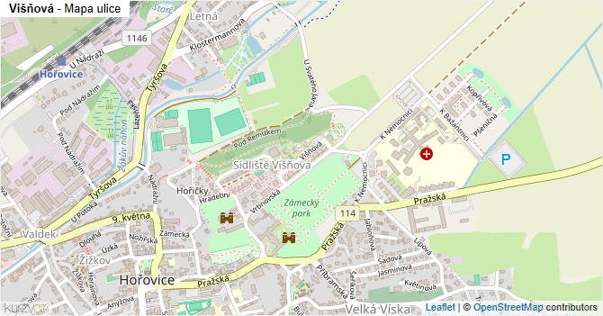 Višňová - mapa ulice