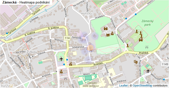 Zámecká - mapa podnikání