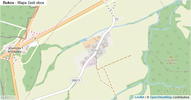 Bukov - mapa části obce