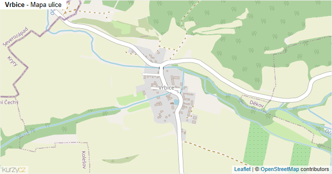 Vrbice - mapa ulice
