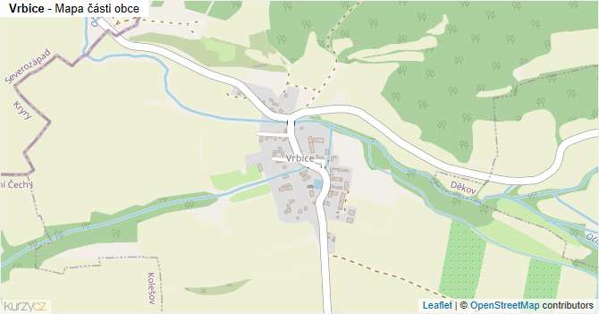 Vrbice - mapa části obce