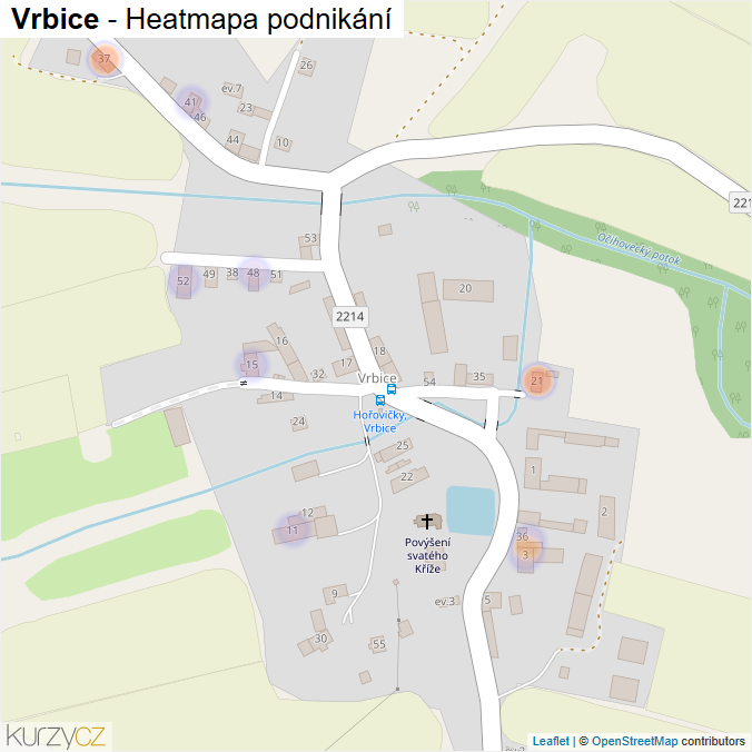 Mapa Vrbice - Firmy v části obce.