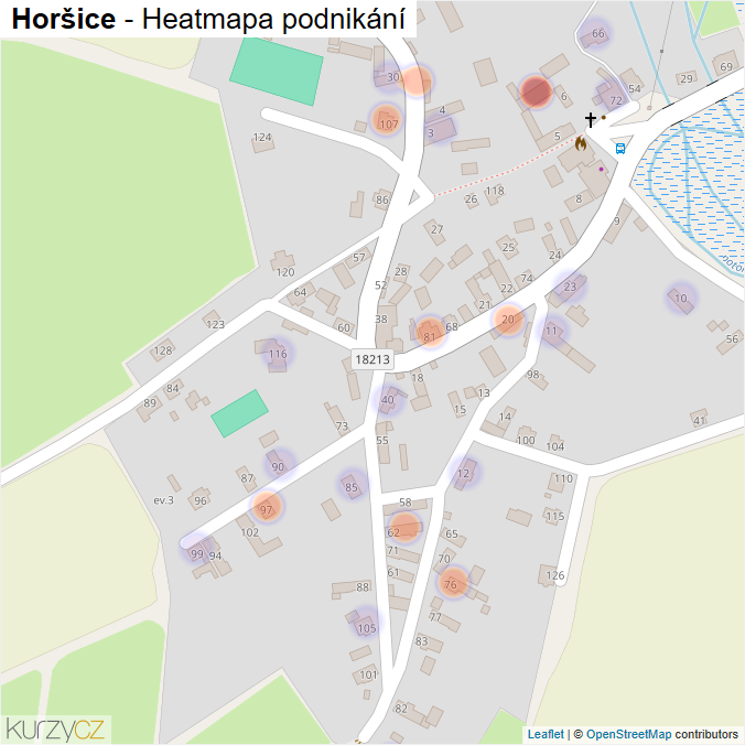 Mapa Horšice - Firmy v části obce.