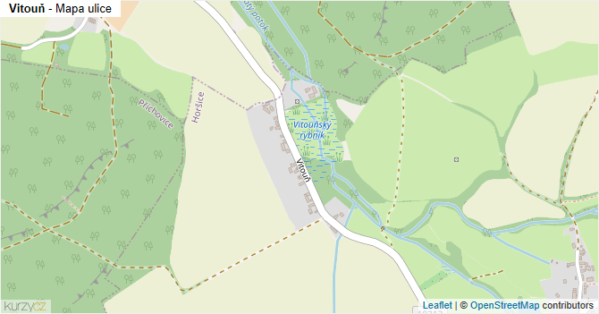 Vitouň - mapa ulice