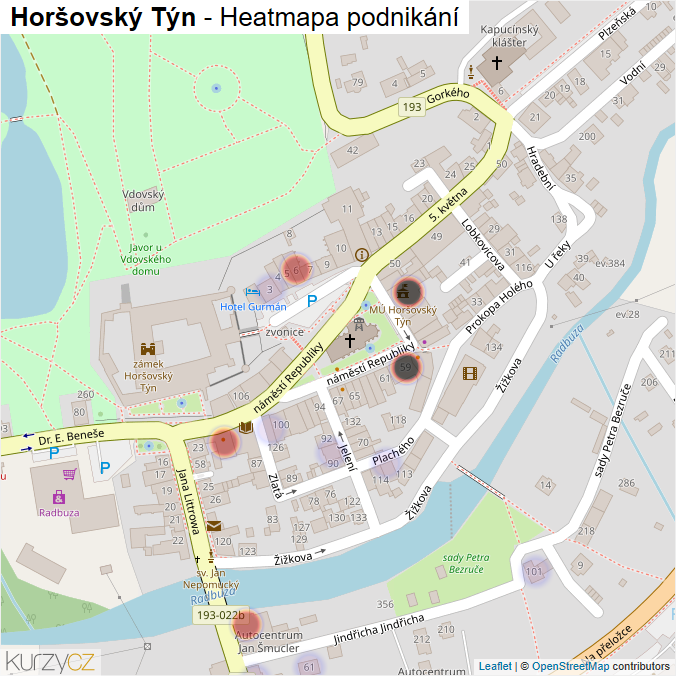 Mapa Horšovský Týn - Firmy v obci.