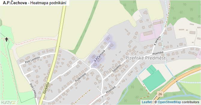 A.P.Čechova - mapa podnikání