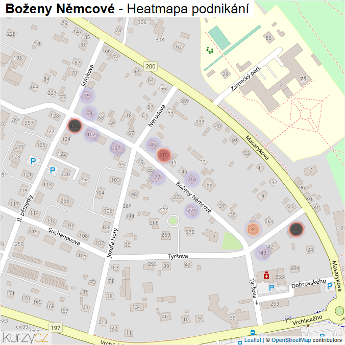 Mapa Boženy Němcové - Firmy v ulici.