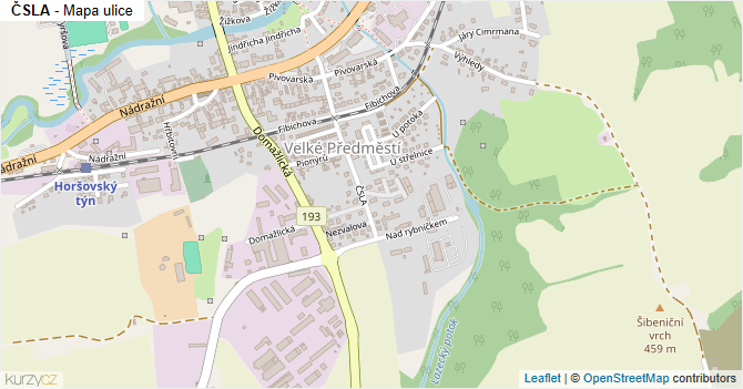 ČSLA - mapa ulice