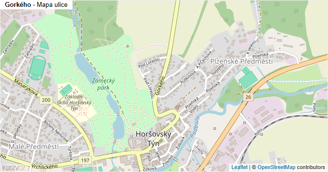 Gorkého - mapa ulice