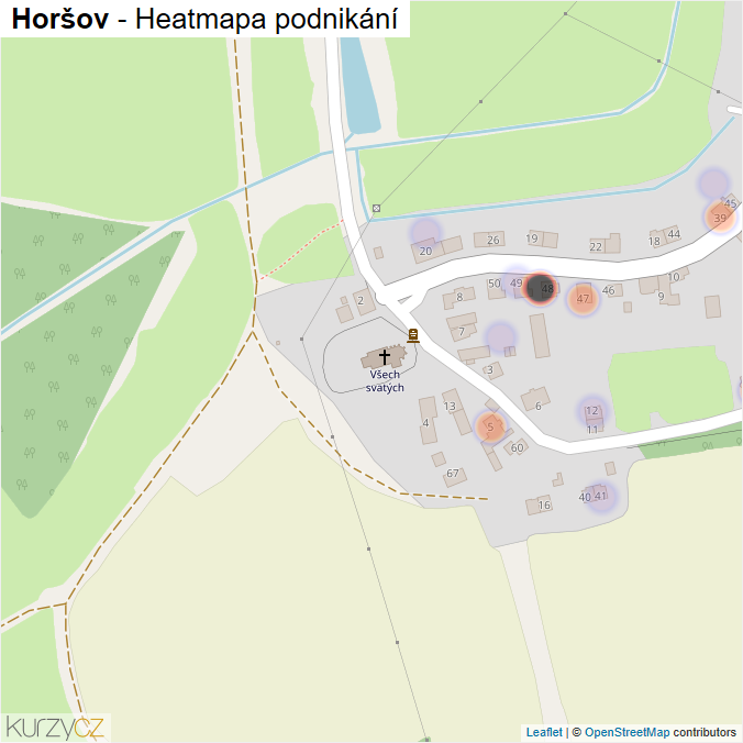 Mapa Horšov - Firmy v části obce.